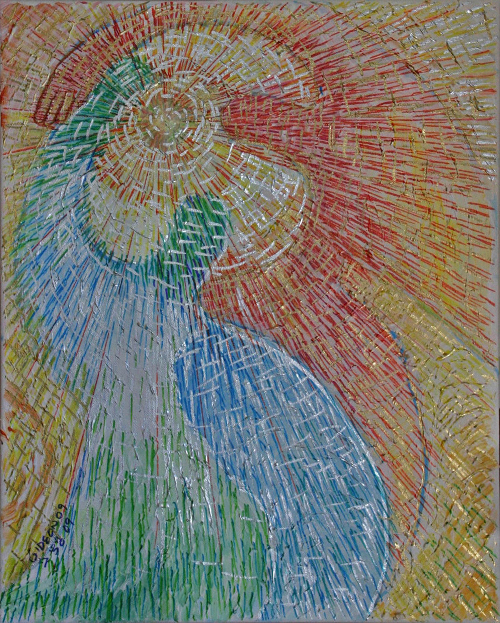 Embracing the Light — 20×16, Acrylic & Pen on Canvas by Gideon Artist