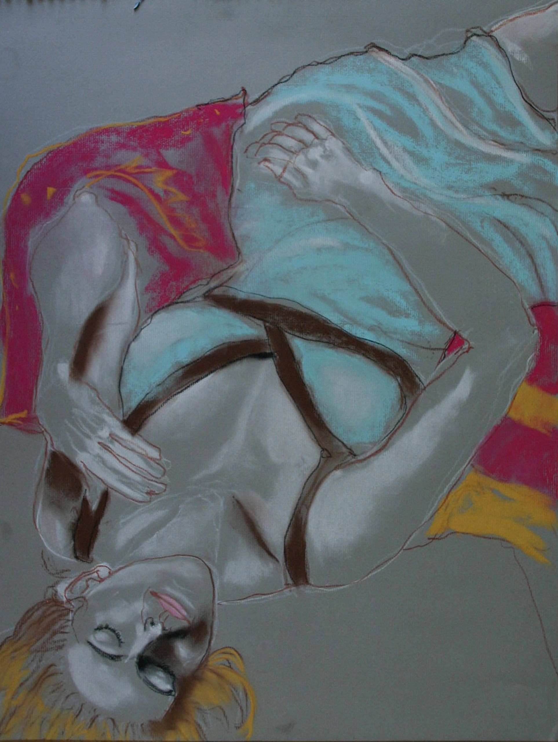 Reclining Figure — 24×18, Pastel on Paper, 2009 by Gideon Artist