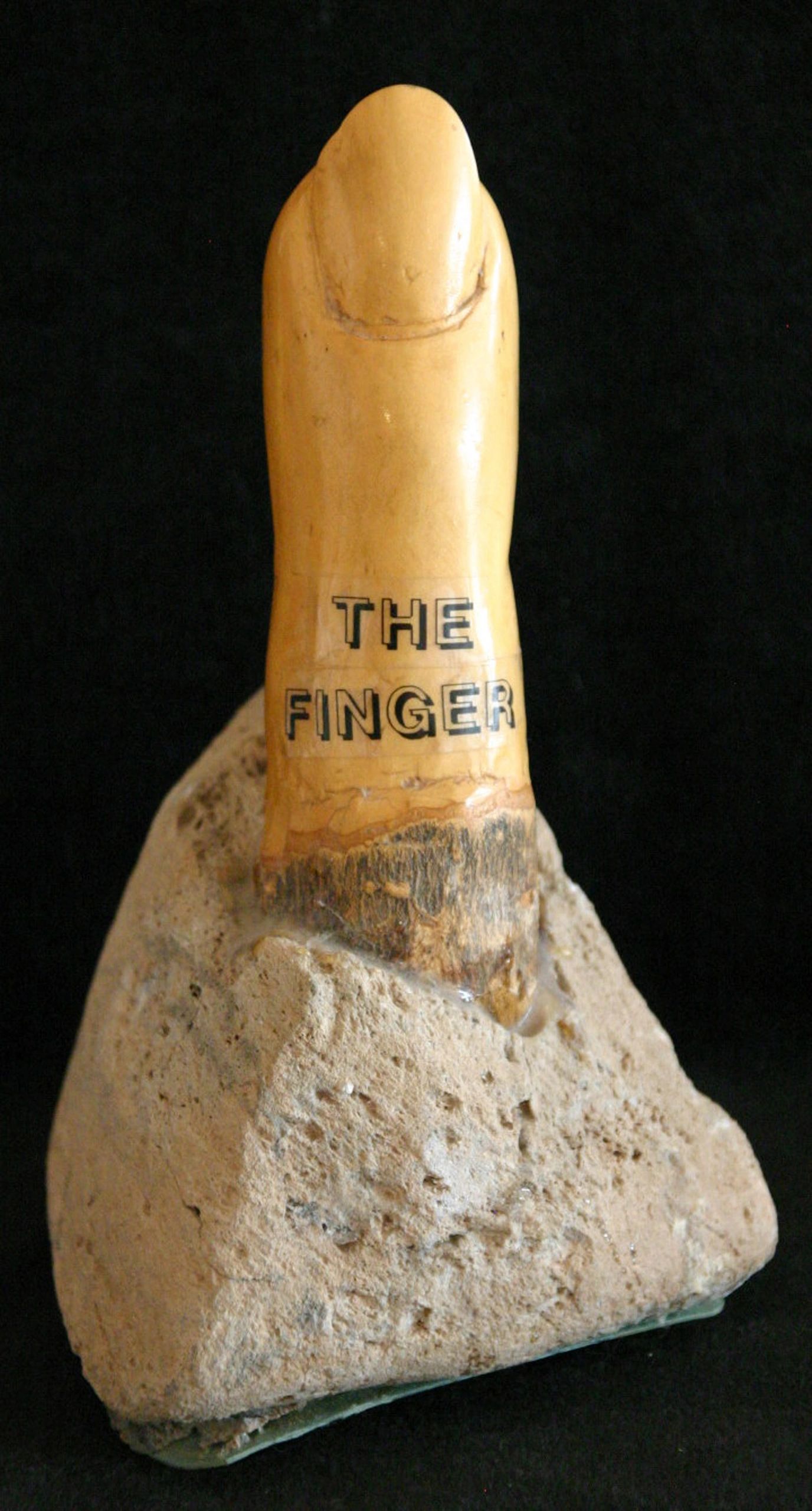 The Finger — Front — 7.5×4×4.5, Sculpture by Gideon Artist