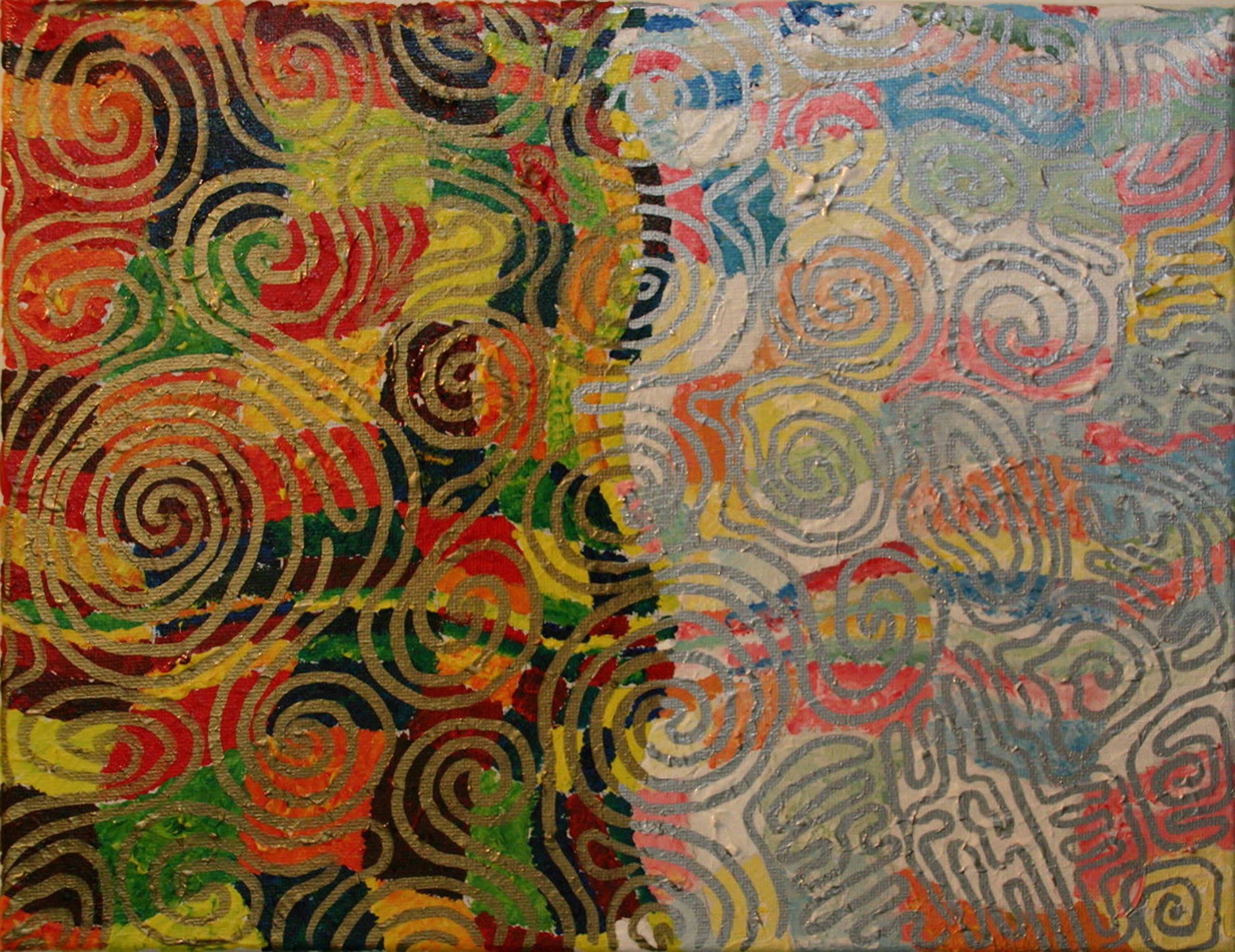 Ying & Yang — 11×14, Acrylic & Pen on Canvas by Gideon Artist