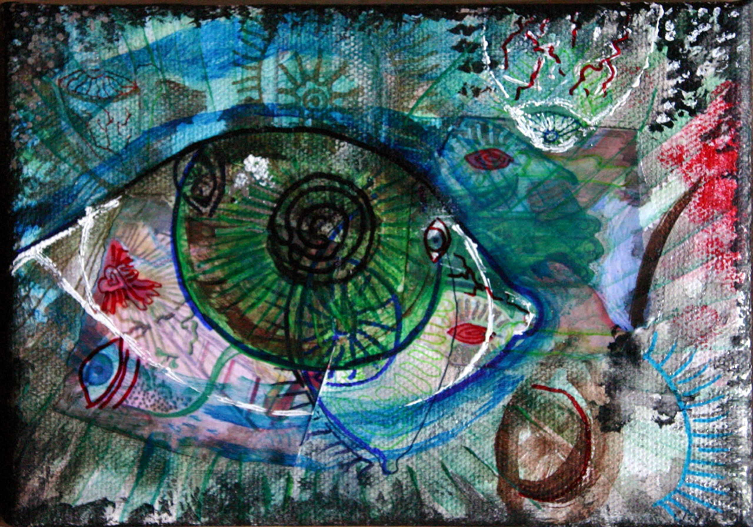 I've Got My Eye On You — 5×7, Mixed Media by Gideon Artist