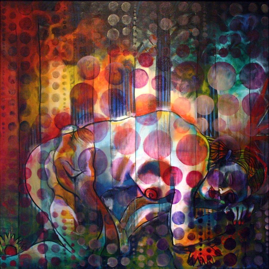 The Kiss (Woods & Sea) — 30×30, Oil on Canvas by Gideon Artist