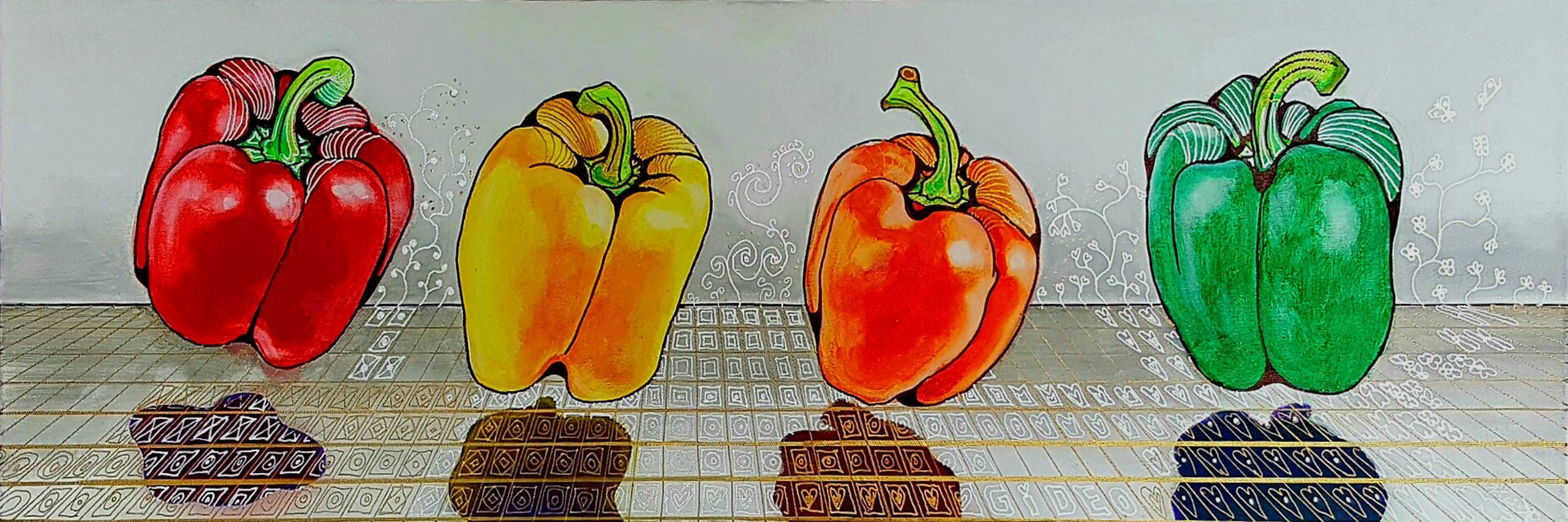 Dancing Peppers — Farm to Canvas Series by Gideon Artist