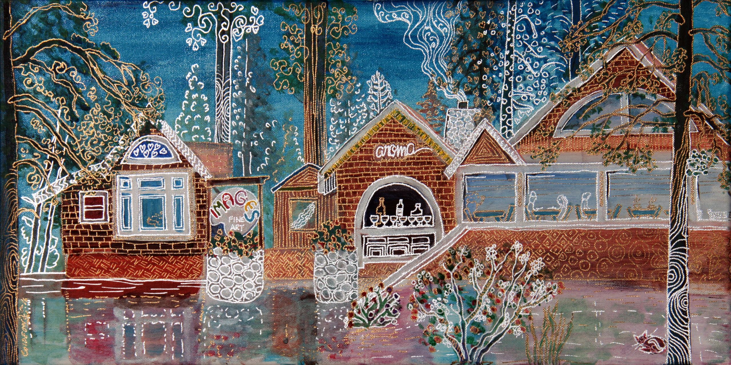 I-Dy III — 12×24, Acrylic & Pen on Canvas by Gideon Artist