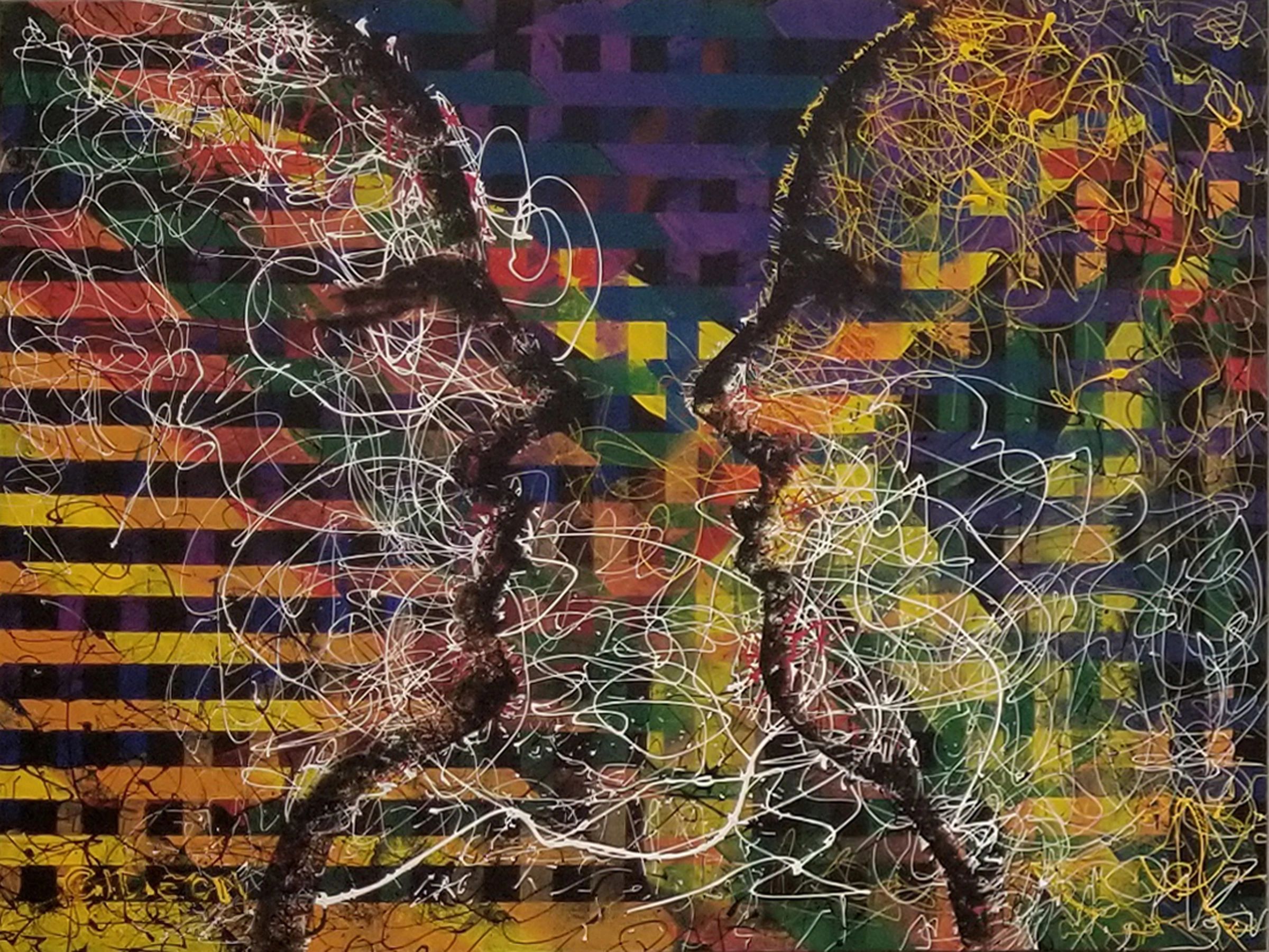 Quantum Entanglement I — 36×48, Latex on Canvas by Gideon Artist