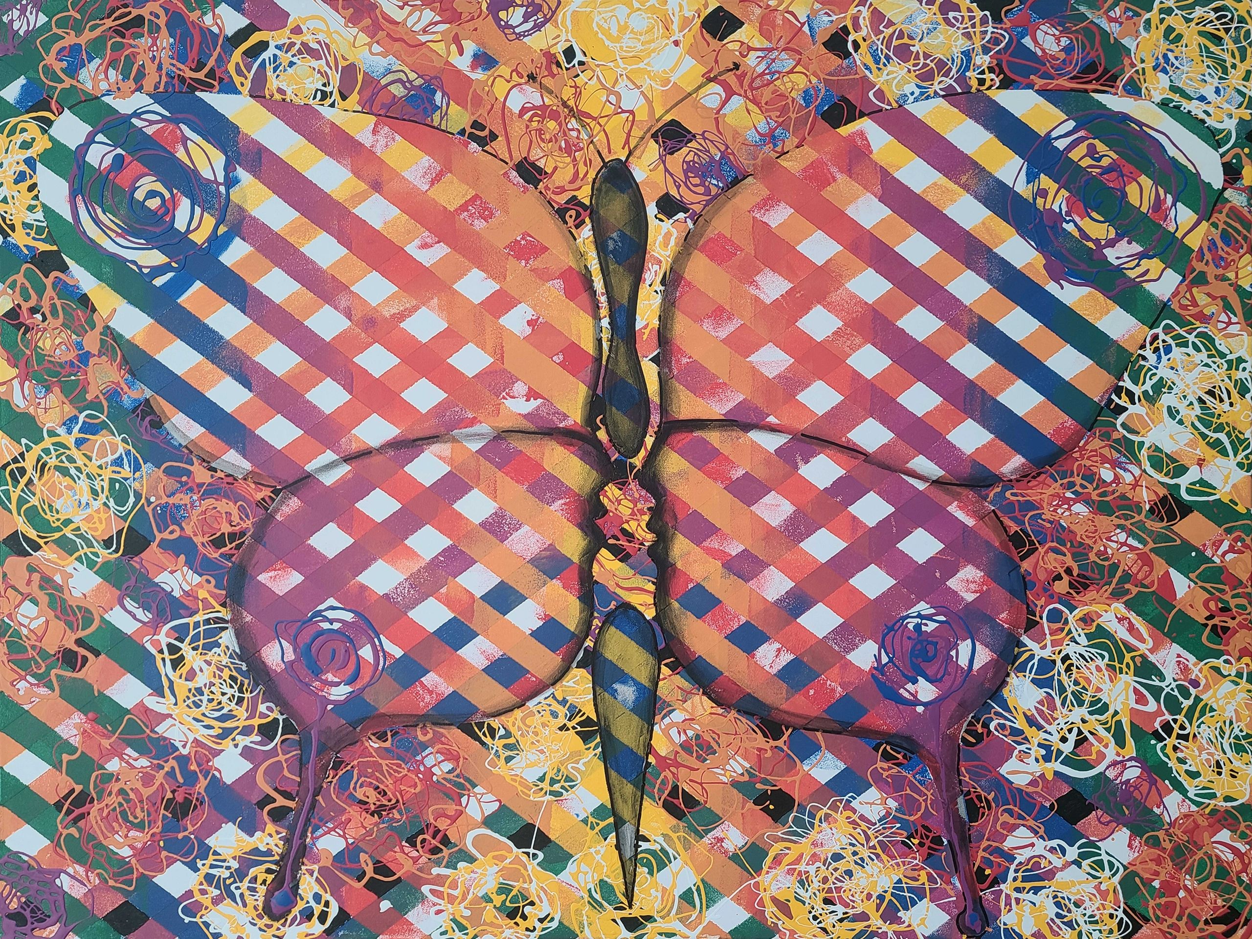 Quantum Entanglement V (Butterface) — 30×, Latex on Canvas by Gideon Artist