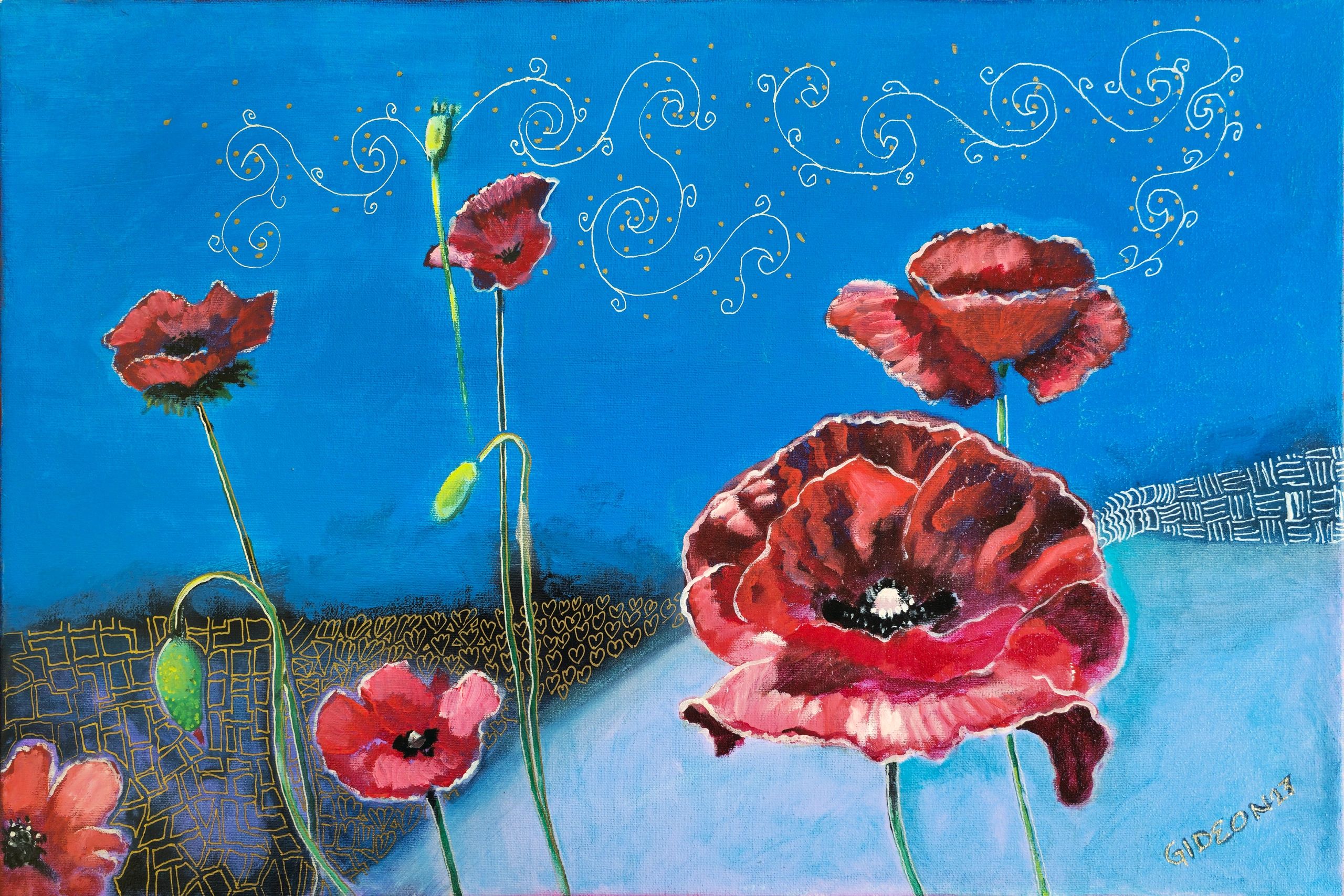 Kalaniot — 16×24, Oil on Canvas by Gideon Artist