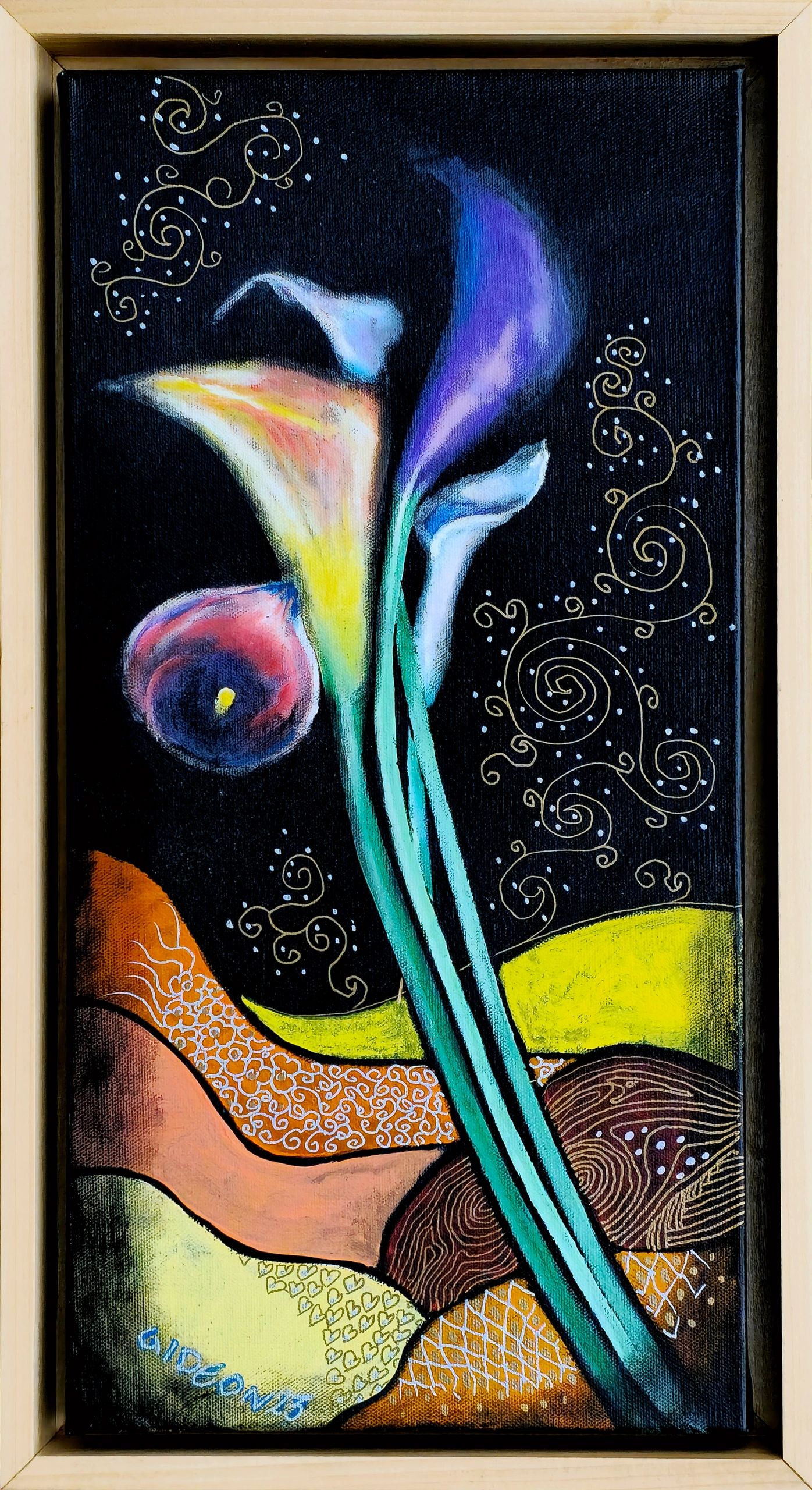 Lilyland — 20×10, Oil on Canvas by Gideon Artist