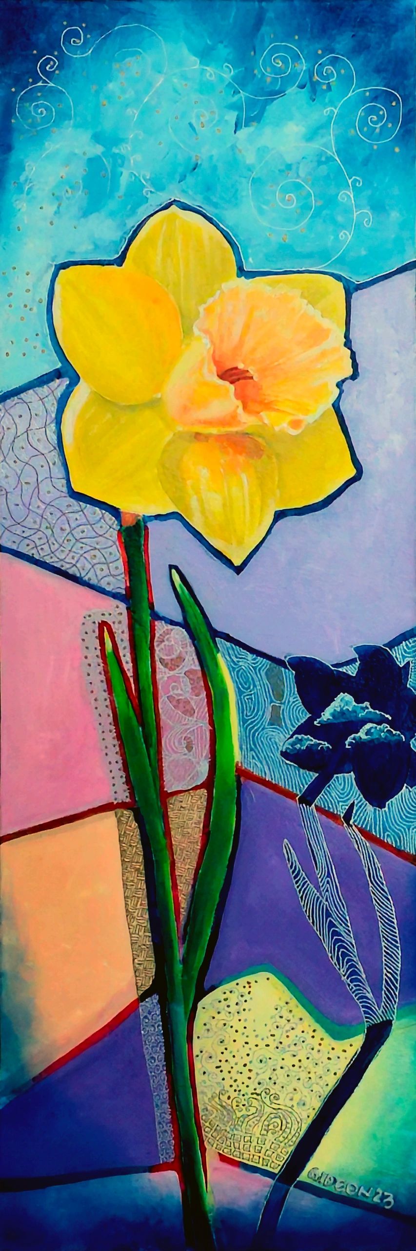 Narcissus — 36×12, Oil on Canvas by Gideon Artist