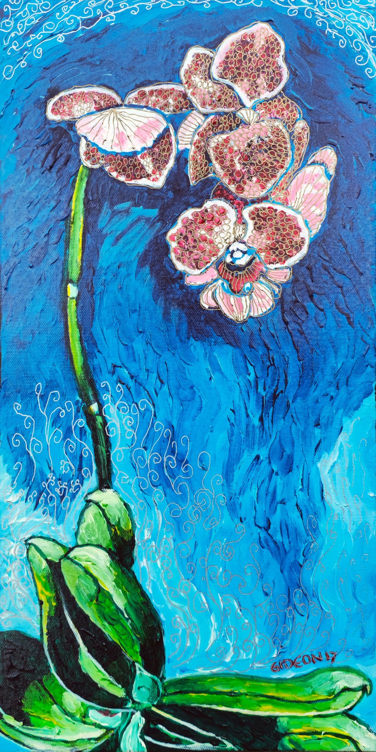 Orchid — 20×10, Oil on Canvas by Gideon Artist