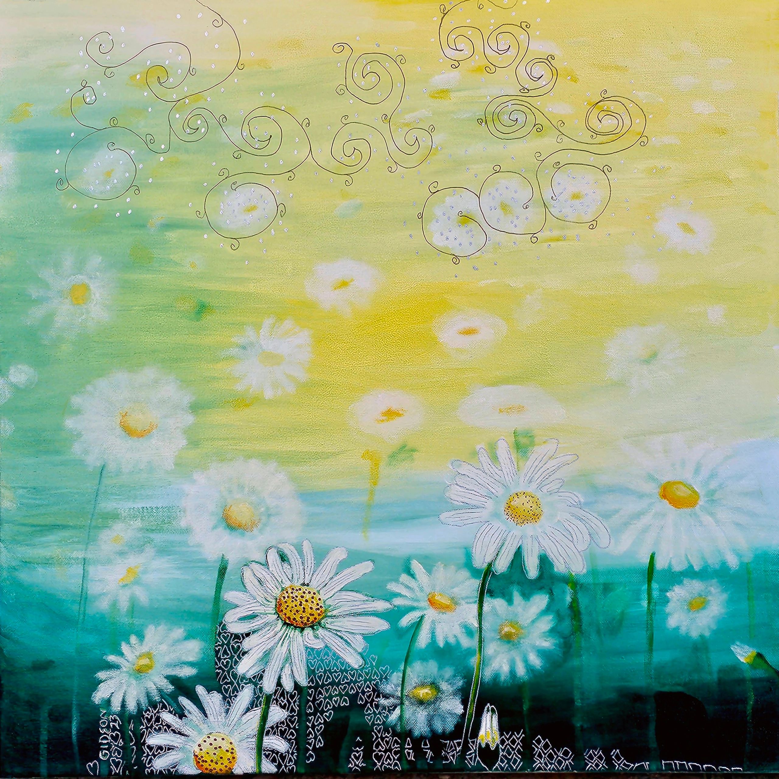She Loves Me, She Loves Me Not — 24×24, Oil on Canvas, 2023 by Gideon Artist