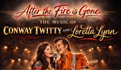 Poster for 'After the Fire is Gone' featuring Conway Twitty and Loretta Lynn's music.