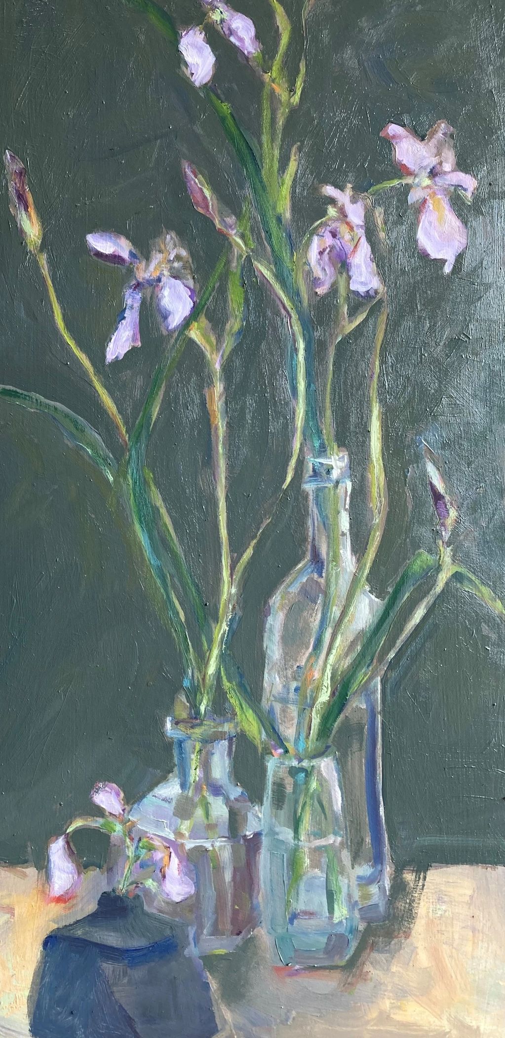 Oil painting of Japanese Irises by Brenda J. Butka