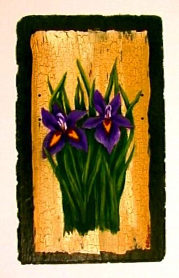 purple tulips on sate