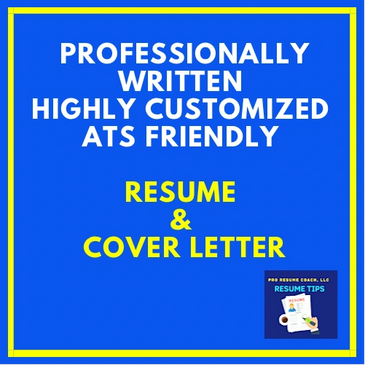 A graphic that says professionally written, customized, and ATS-friendly