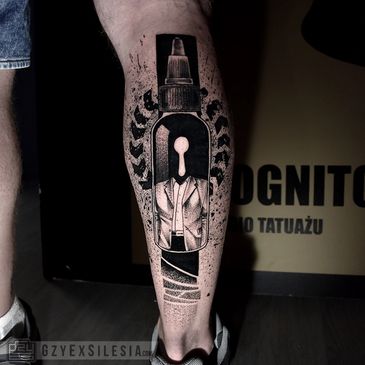 surrealism avant garde graphic tattoo 