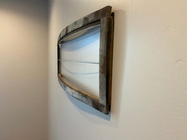 Oak Whiskey Barrel Wood Stave Fishing Lure Display Wall Hanging
