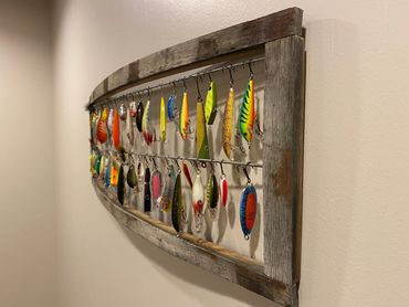 whiskey barrel fishing lure display cases