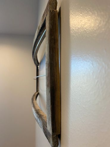 Oak Whiskey Barrel Wood Stave Fishing Lure Display Wall Hanging