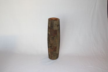 whiskey barrel wood vase for flowers, weddings, and home decor.  Made from staves