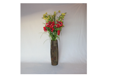 Modern Rustic whiskey barrel wood vase for flowers, weddings, and home decor