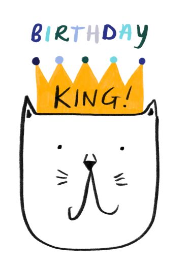 Cute cat with a birthday crown.
