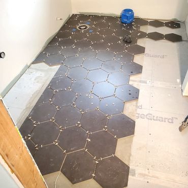 Tile work, porcelain