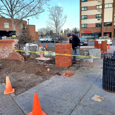 Brick pillar, wall repair