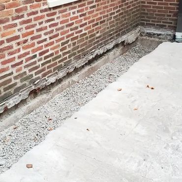 Sub-base brickwork is exposed