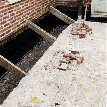 Waterproofing is left for a couple of days to dry