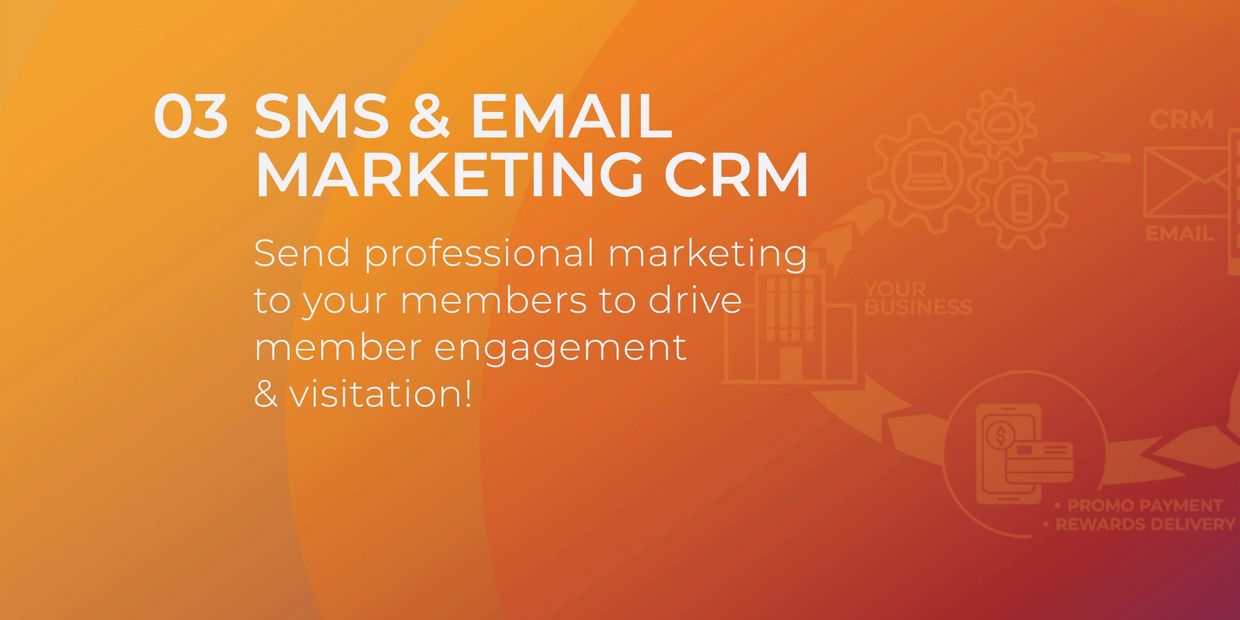 SMS and email marketing CRM to boost member engagement and visitation.