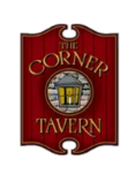 A classic red tavern sign reading 'The Corner Tavern.'