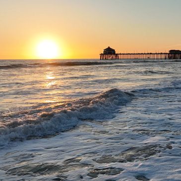 Huntington Beach, CA at sunset
