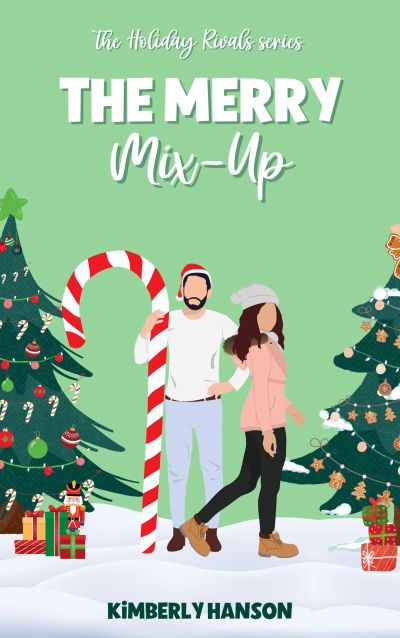 Festive book cover with holiday-themed characters and decorations.