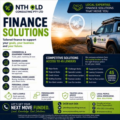Finance solutions tailored for your business by NTH QLD Consulting.
