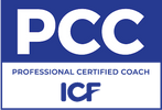 The logo of an ICF Professional Certified Coach.