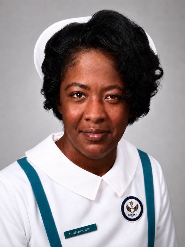 Portrait of a female nurse in uniform.