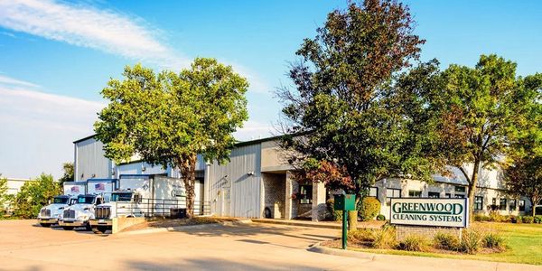 Beautiful commercial store front with green landscape