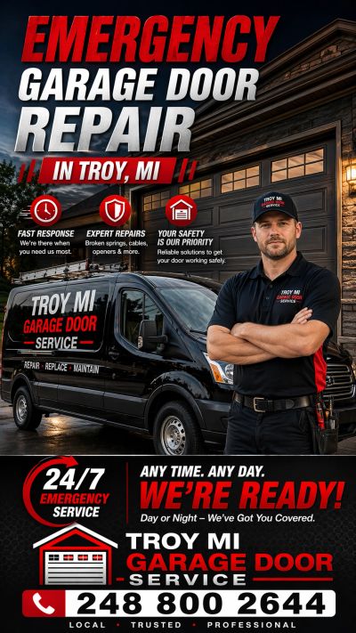 emergency garage door repair in troy  michigan