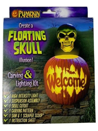 Pumpkin carving kit for floating skull illusion.