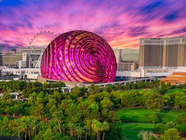Las Vegas Sphere Aerial Drone Photography by Jonathan Dixon