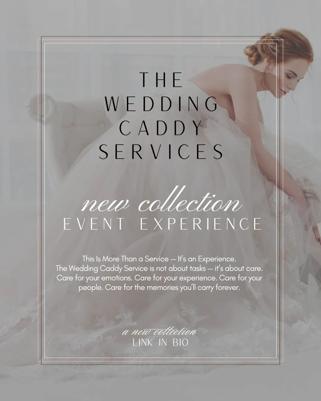 Wedding Caddy Services new collection event experience announcement.