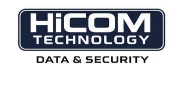 HiCOM Technology logo emphasizing data and security.