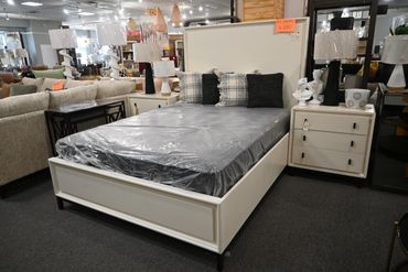 A.R.T Blanc Bedroom Set
King - $1297
Queen - $997
Nightstand - $579
Bedside Chest - $579