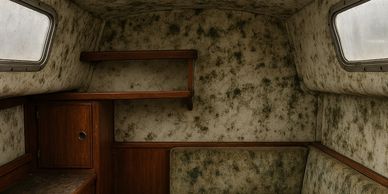 Mouldy damp boat interior