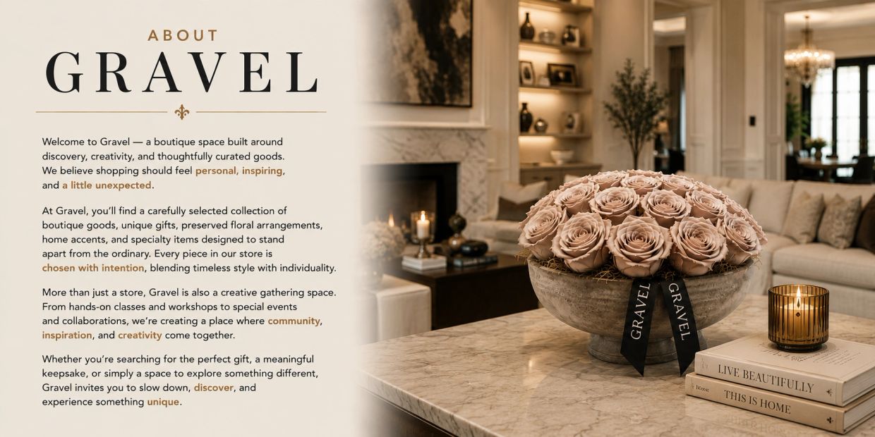 Boutique space Gravel offers curated goods and creative experiences.