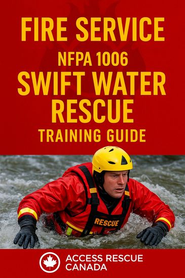 Cover of a fire service swift water rescue training guide by Access Rescue Canada.