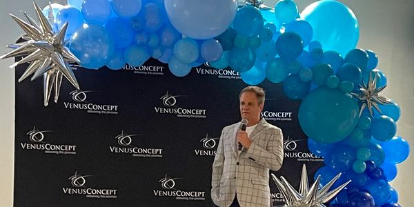 Domenic Serafino presenting at Venus Concept Sales event