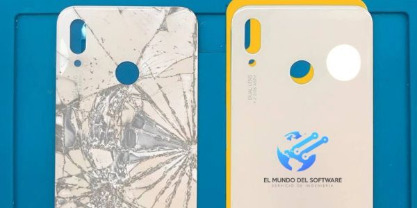 Cambio de tapa trasera en un Huawei con tapa rota y nueva reemplazada.