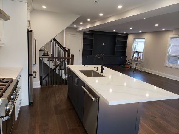 Open Concept, Custom Kitchen, new hardwood floors, quartz countertops